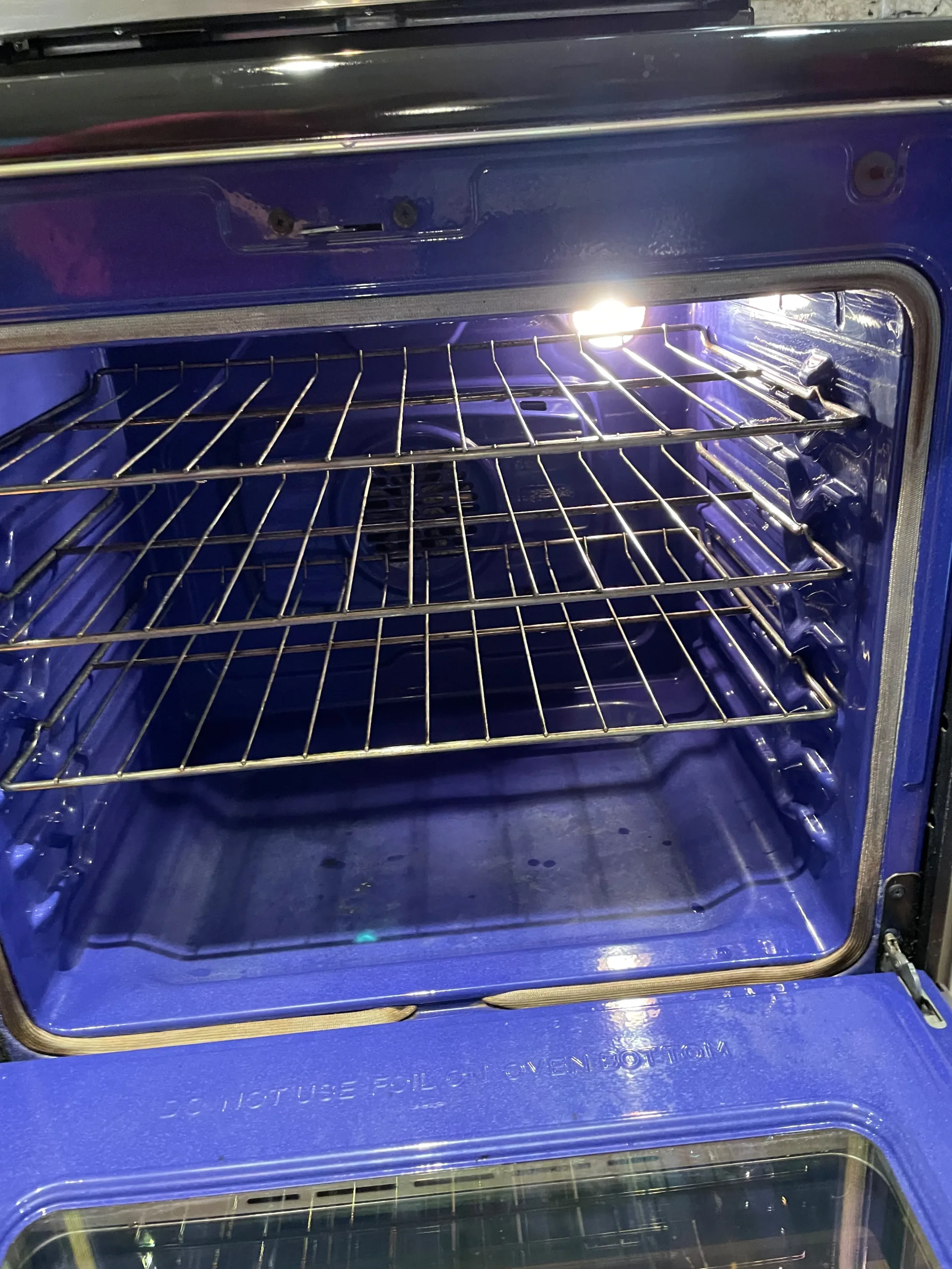 Appliance cleaned spotless after construction dust and debris